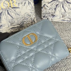 img_80e46a01_20240411_i1712822461_7829_3_jpg CD Logo Caro 11cm Compact Wallet Cloud Blue Calfskin