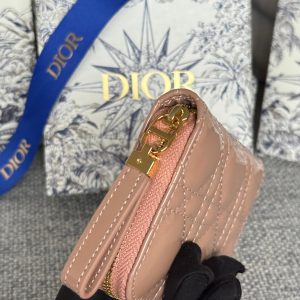 img_80e46a01_20240420_i1713609556_31_0_jpg CD Logo Caro 11cm Compact Wallet Shiny Dark Beige Calfskin