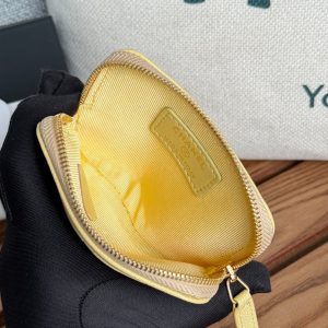CC Zip Card Holder Wallet Yellow Gold Metal Caviar 240601