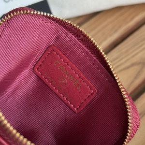 cc 19 zipped coin purse 11cm burgundy lambskin gold hardware