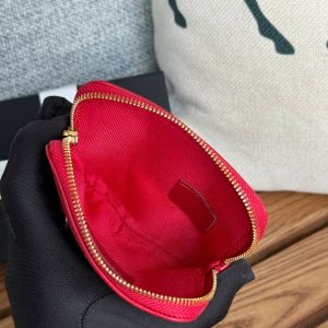 cc 19 zipped coin purse 11cm black lambskin gold hardware