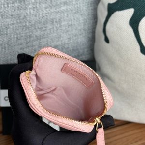 cc 19 zipped coin purse 11cm pink lambskin gold hardware