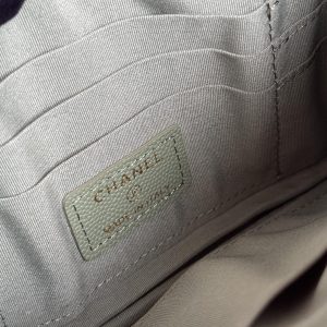 cc zipped wallet 20cm green quilted caviar gold hardware