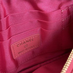 cc zipped wallet 20cm dark pink quilted caviar gold hardware