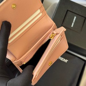 YSL Wallet Pink Gold Cowhide 240584