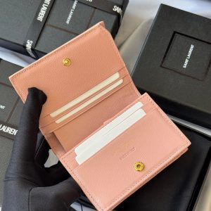 YSL Wallet Pink Gold Cowhide 240584
