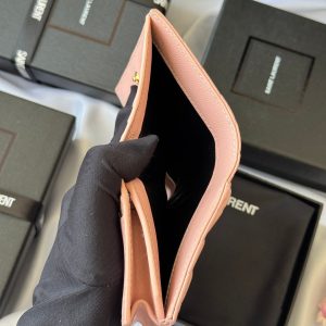 YSL Wallet Pink Gold Cowhide 240584