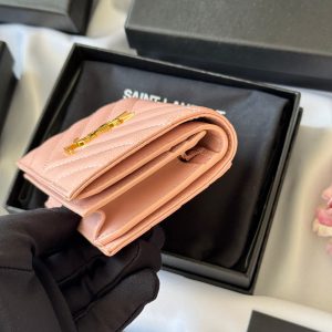 YSL Wallet Pink Gold Cowhide 240584