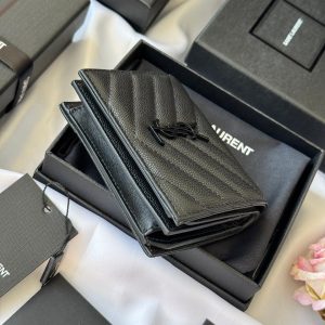 YSL Wallet Black Cowhide 240570