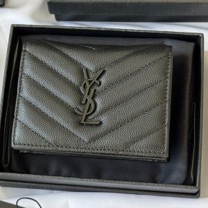 YSL Wallet Black Cowhide 240570