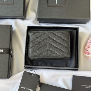 YSL Wallet Black Cowhide 240570