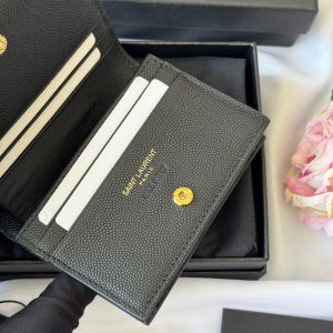 YSL Wallet Black Gold Cowhide 240572