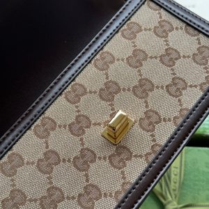 img_89648692_20240523_i1716456303_5699_0_jpg LUCE MINI SHOULDER BAG 20 IN BEIGE CANVAS AND DARK BROWN CALFSKIN TRIM GOLD HARDWARE