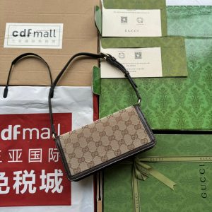 img_89648692_20240523_i1716456303_5724_0_jpg LUCE MINI SHOULDER BAG 20 IN BEIGE CANVAS AND DARK BROWN CALFSKIN TRIM GOLD HARDWARE