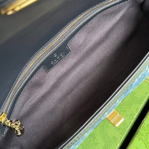 img_89648692_20240523_i1716456568_4622_0_jpg LUCE SMALL SHOULDER BAG 27 IN BLUE EMBOSSED DENIM AND BLACK CALFSKIN TRIM GOLD HARDWARE