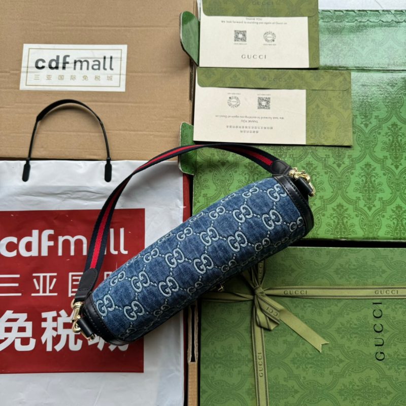 img_89648692_20240523_i1716456568_5237_5_jpg LUCE SMALL SHOULDER BAG 27 IN BLUE EMBOSSED DENIM AND BLACK CALFSKIN TRIM GOLD HARDWARE