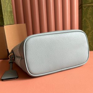 Gucci Ophidia 23cm Bag Gray Blue Canvas Leather 239917