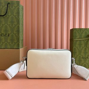 img_89648692_20240628_i1719577697_3330_0_jpg SMALL CROSSBODY BAG 24 WITH TAG IN WHITE CALFSKIN AND CANVAS TRIM