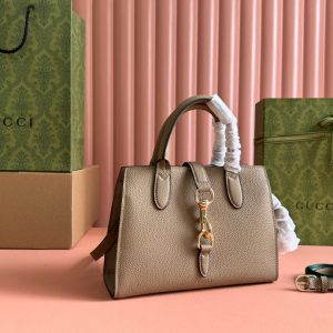 Gucci Jackie Tote Bag Beige Leather 248602