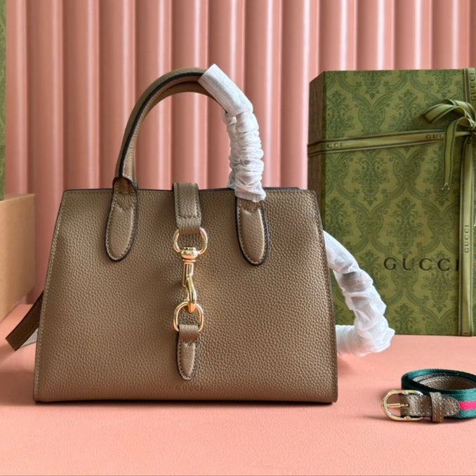 Gucci Jackie Tote Bag Beige Leather 248602