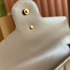 MARMONT SMALL SHOULDER BAG 20 IN LIGHT FAWN BEIGE LAMBSKIN GOLD HARDWARE