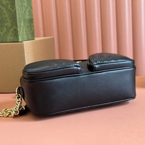 MARMONT SMALL SHOULDER BAG 24 IN BLACK CALFSKIN GOLD HARDWARE