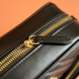 MARMONT SMALL SHOULDER BAG 24 IN BLACK CALFSKIN GOLD HARDWARE