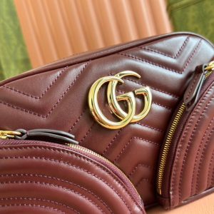 MARMONT SMALL SHOULDER BAG 24 IN WINE RED CALFSKIN GOLD HARDWARE