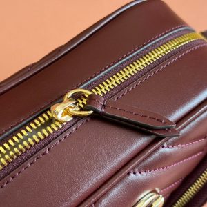 MARMONT SMALL SHOULDER BAG 24 IN WINE RED CALFSKIN GOLD HARDWARE