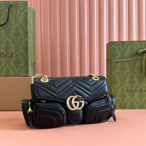 Gucci Marmont Bag Black Leather 244247