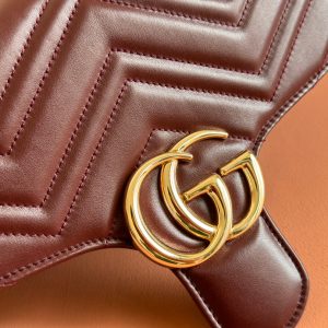 MARMONT SHOULDER BAG 40 IN WINE RED CALFSKIN GOLD CHAIN