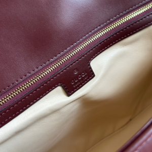 MARMONT SHOULDER BAG 40 IN WINE RED CALFSKIN GOLD CHAIN