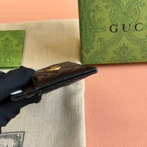 MARMONT QUILTED CARD HOLDER 10 IN BLACK CALFSKIN