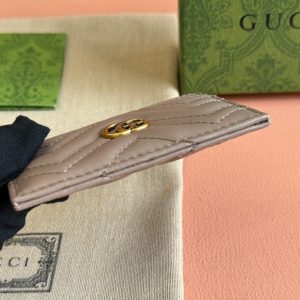 MARMONT QUILTED CARD HOLDER 10 IN MILK TEA CALFSKIN