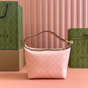 Gucci Ophidia 20cm Bag Pink Canvas 239922