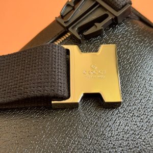 SMALL BELT BAG 29 IN BLACK CALFSKIN AND DARK GRAY MONOGRAM CANVAS