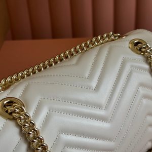 MARMONT SMALL MULTI-POCKET BAG 25 IN WHITE CALFSKIN GOLD HARDWARE