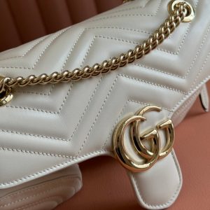 MARMONT SMALL MULTI-POCKET BAG 25 IN WHITE CALFSKIN GOLD HARDWARE