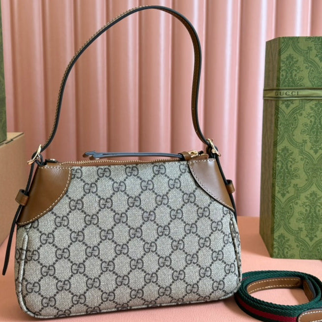 Gucci Ophidia 24.5cm Bag Ebony Brown Canvas 248564