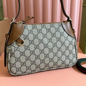 Gucci Ophidia 24.5cm Bag Ebony Brown Canvas 248564