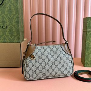 Gucci Ophidia 24.5cm Bag Ebony Brown Canvas 248564