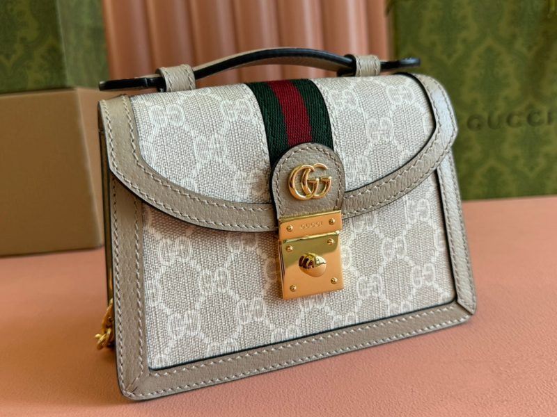 img_89648692_20240723_i1721730030_6601_0_jpg Gucci Ophidia 17.5cm Bag Beige White Canvas Leather 248488