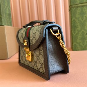 Gucci Ophidia 17.5cm Bag Ebony Brown Canvas Leather 248489