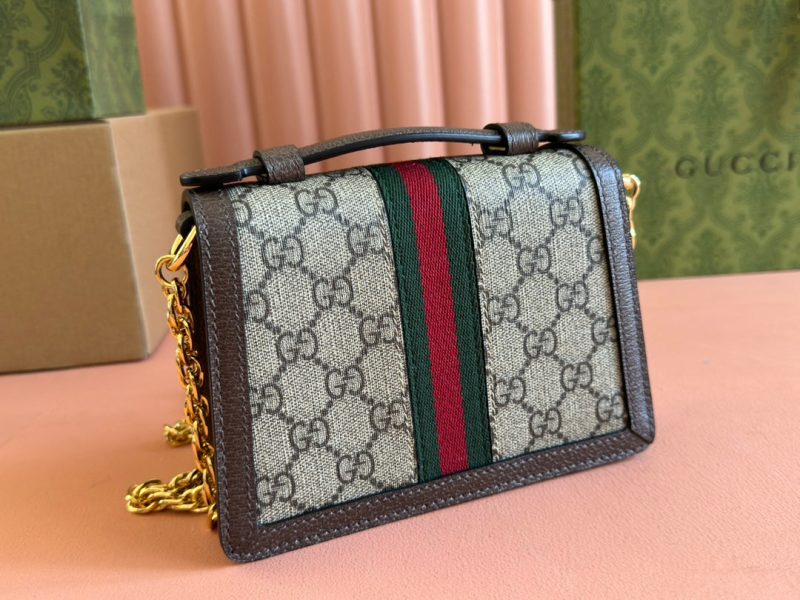 Gucci Ophidia 17.5cm Bag Ebony Brown Canvas Leather 248489