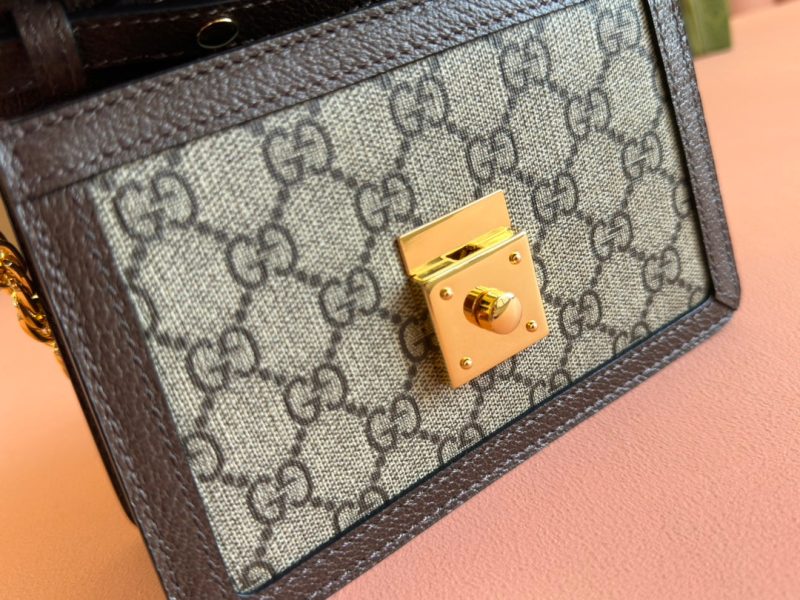 Gucci Ophidia 17.5cm Bag Ebony Brown Canvas Leather 248489