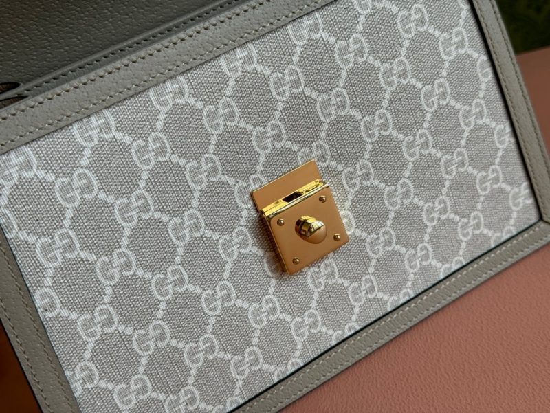 Gucci Ophidia 25cm Bag Beige White Canvas Leather 248494