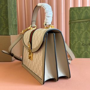 Gucci Ophidia 25cm Bag Beige White Canvas Leather 248494
