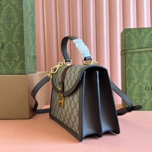 Gucci Ophidia 25cm Bag Ebony Brown Canvas Leather 248495