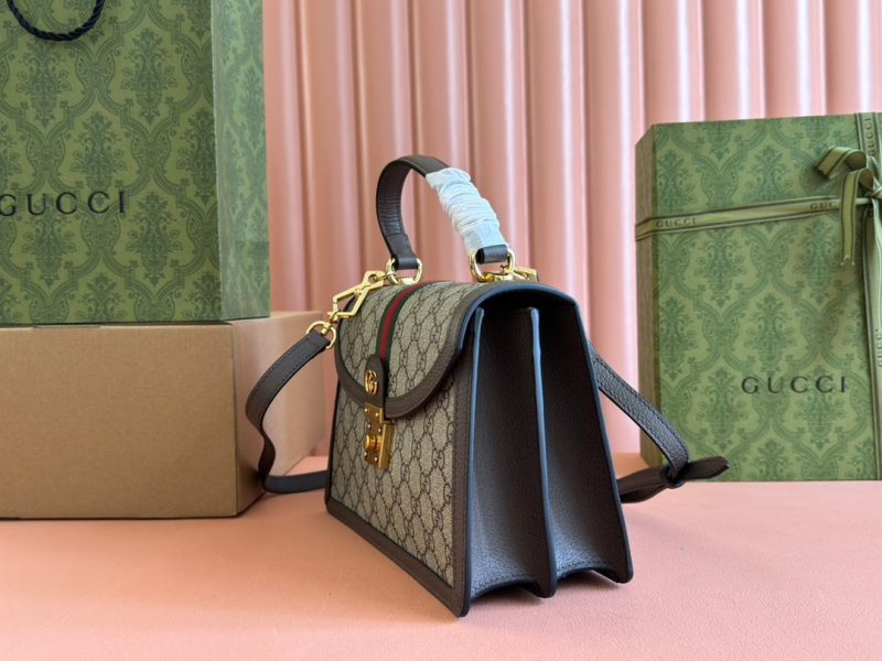 Gucci Ophidia 25cm Bag Ebony Brown Canvas Leather 248495