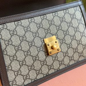 Gucci Ophidia 25cm Bag Ebony Brown Canvas Leather 248495